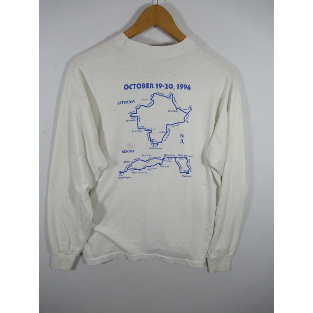 Vintage 90s Bloomington Indiana T-Shirt Hilly Hundred Bike Ride Adult XL 1996 - Picture 6 of 10